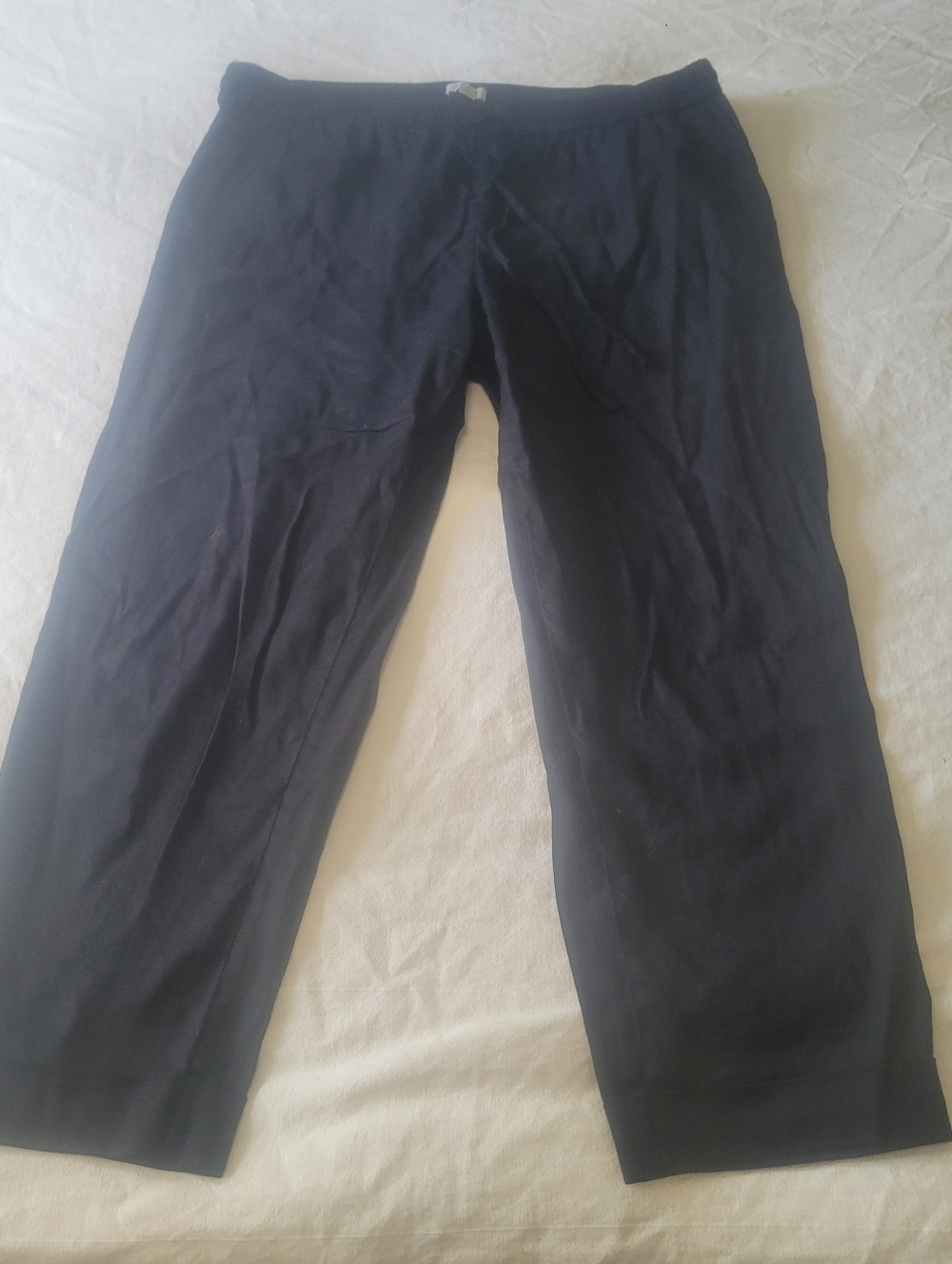 Loft Linen Blend Pull On Pants Womens Size LP Beach Lagenlook Minimalist Coastal